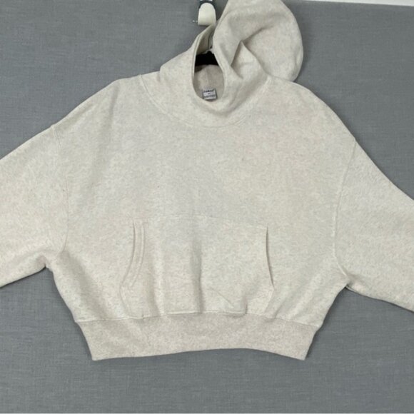 J.O & Co. Hooded Sweatshirt Cropped Sz Large Batwing Sleeves - Picture 2 of 9